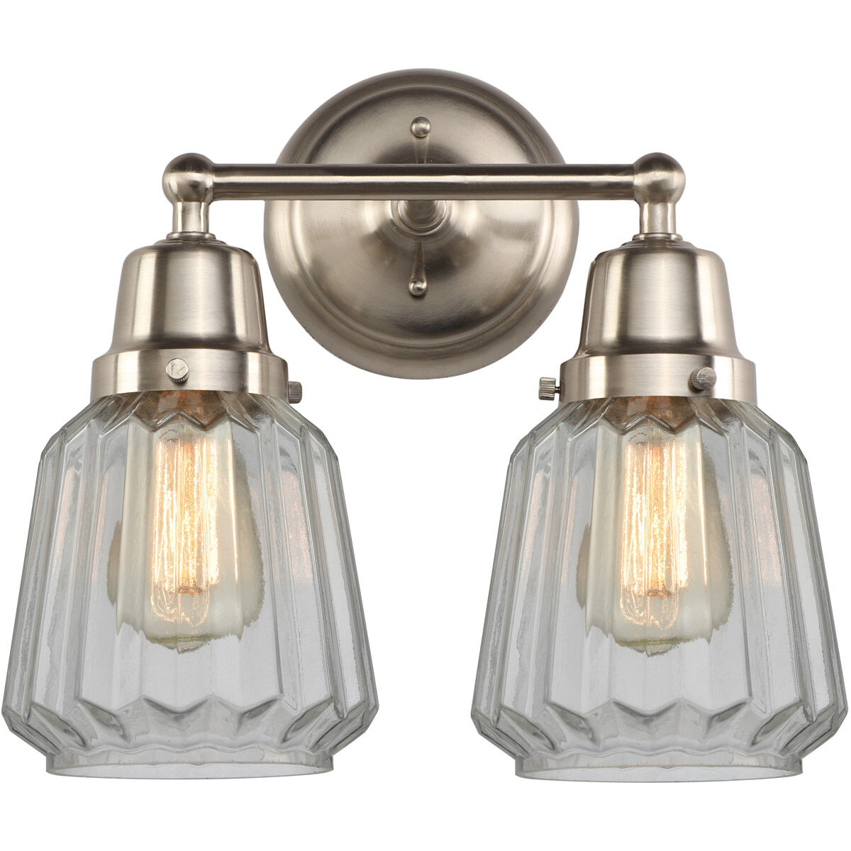 Aditi Chatham 2 Light 14.25 inch Brushed Satin Nickel Bath Vanity Light Wall Light, Aditi