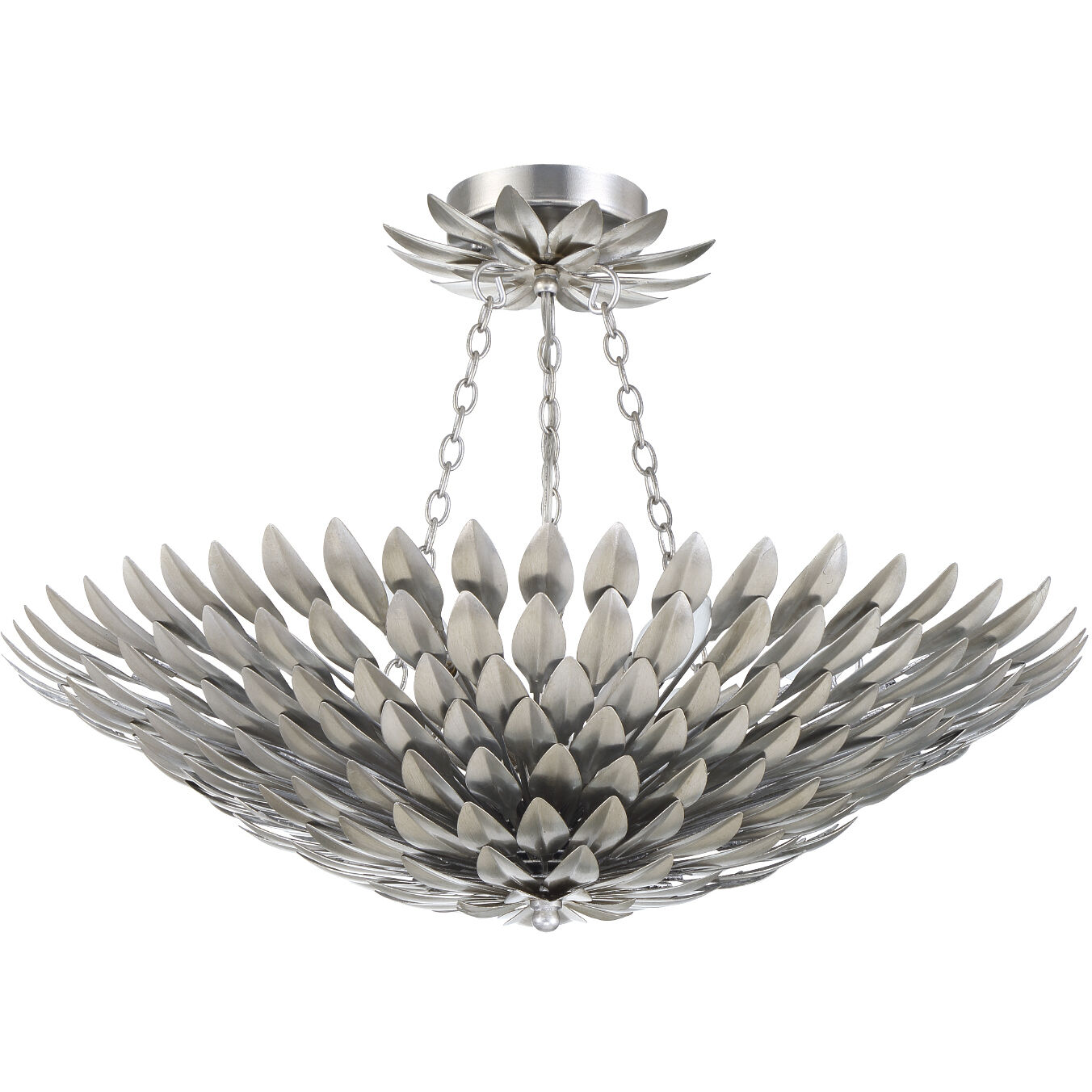 Broche 6 Light 24.5 inch Antique Silver Semi Flush Ceiling Light