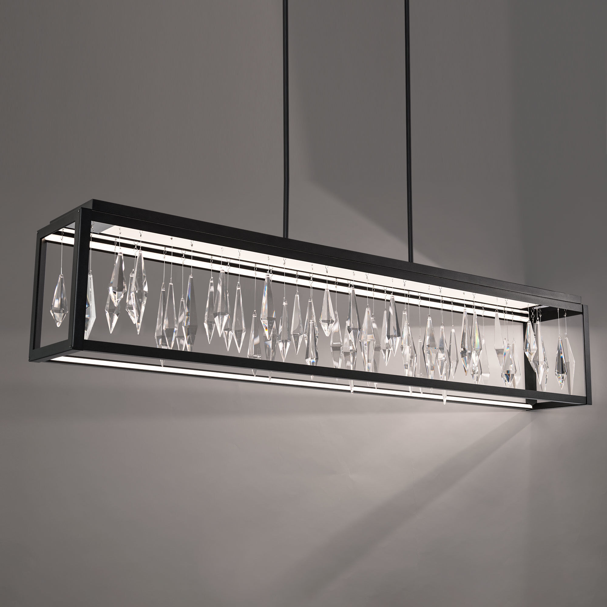 Mirage LED 54 inch Black Linear Pendant Ceiling Light, Beyond
