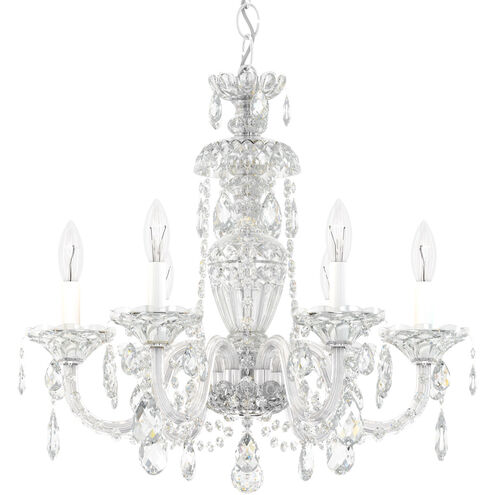 Sterling 6 Light 21 inch Polished Silver Chandelier Ceiling Light in Swarovski