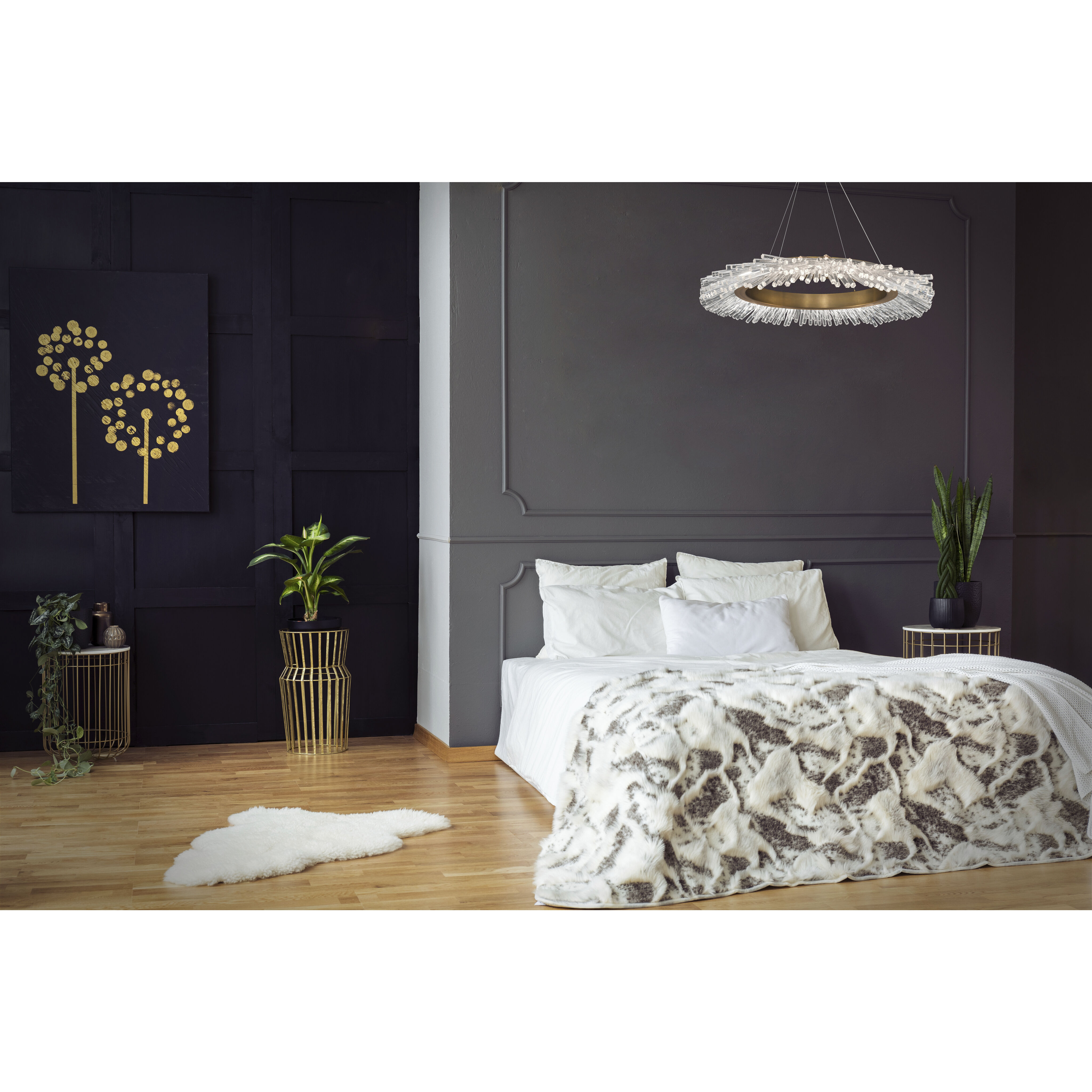 Benediction LED 37 inch Aged Brass Pendant Ceiling Light, Beyond