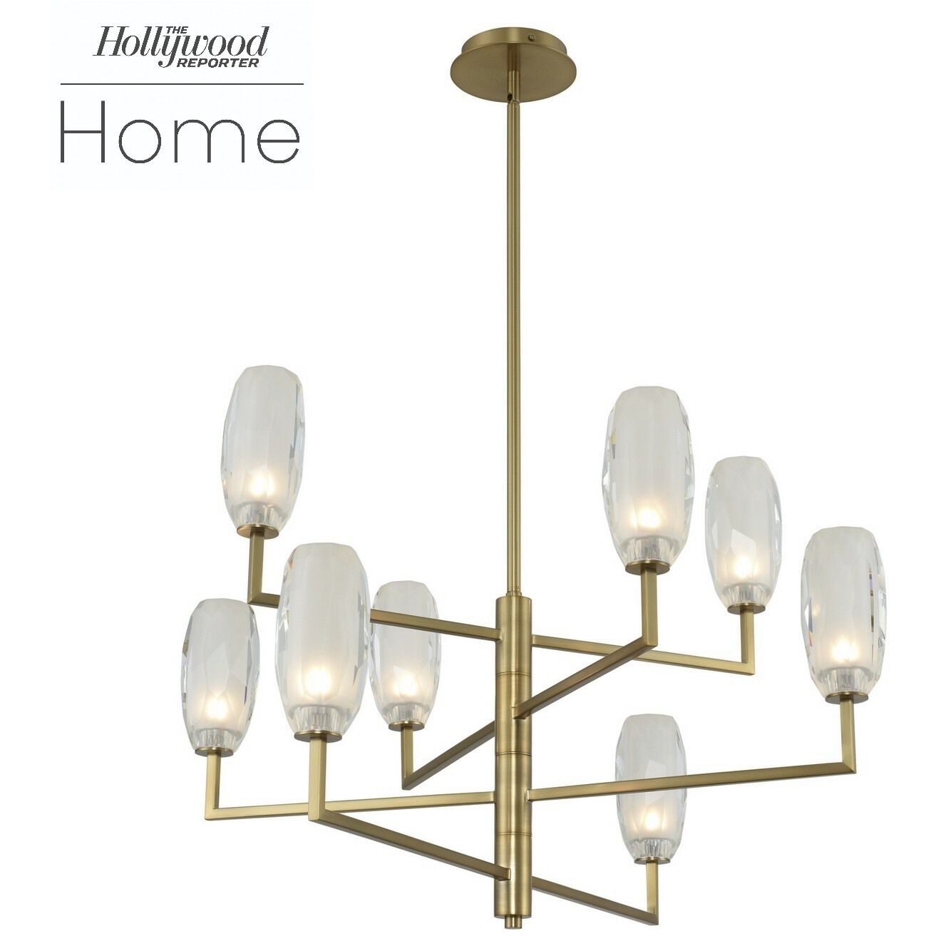 June LED 36 inch Winter Brass Chandelier Ceiling Light