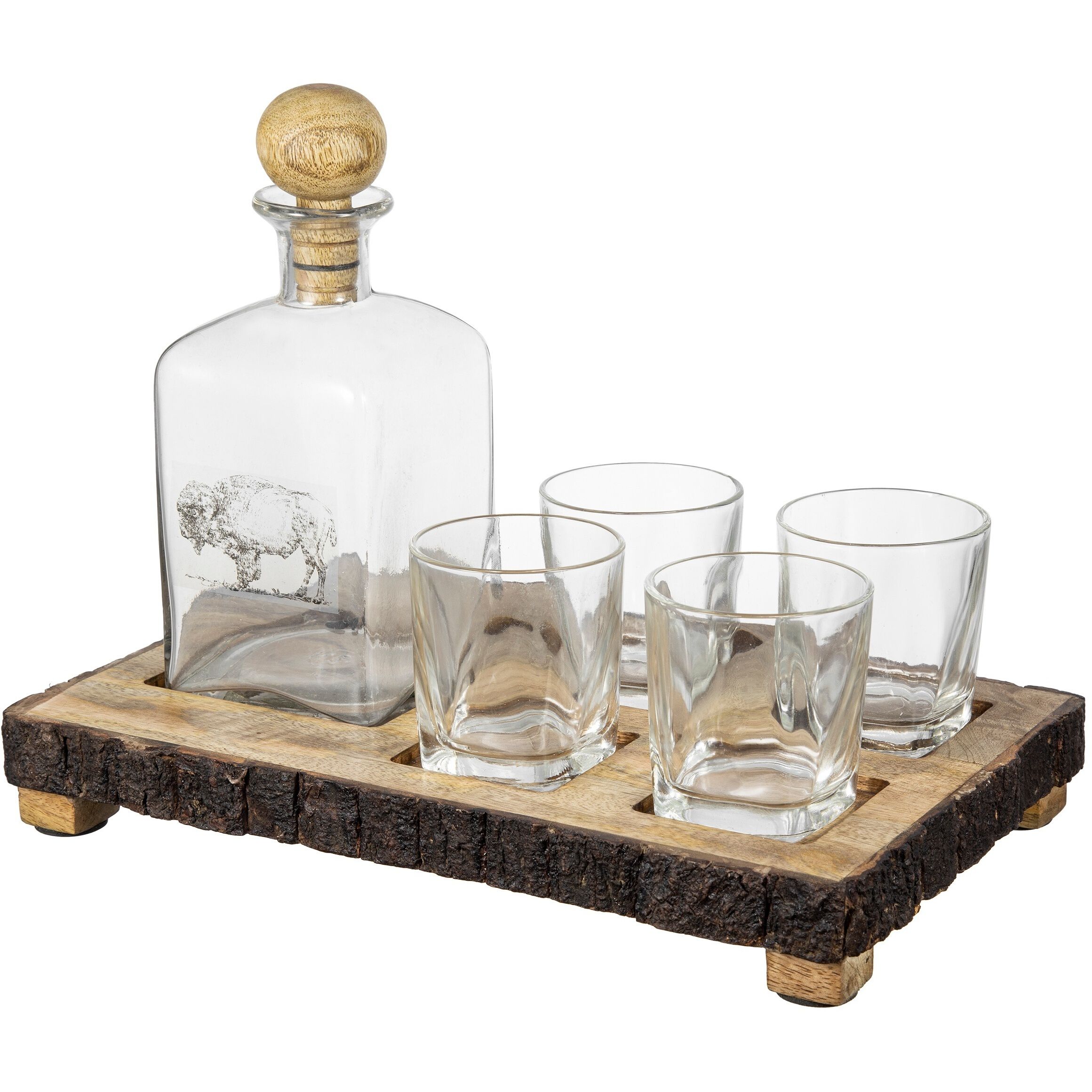 Alaine Brown/Clear Bar Set