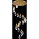 Beyond Martini LED 23 inch Aged Brass Multi-Light Pendant Ceiling Light in Optic Haze, Round Canopy