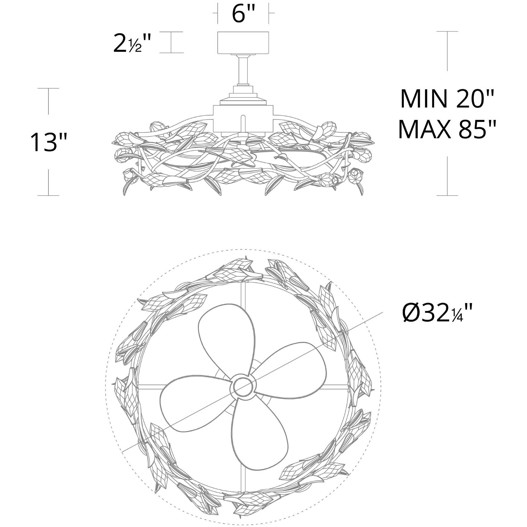 Secret Garden 32 inch French Gold Smart Fan