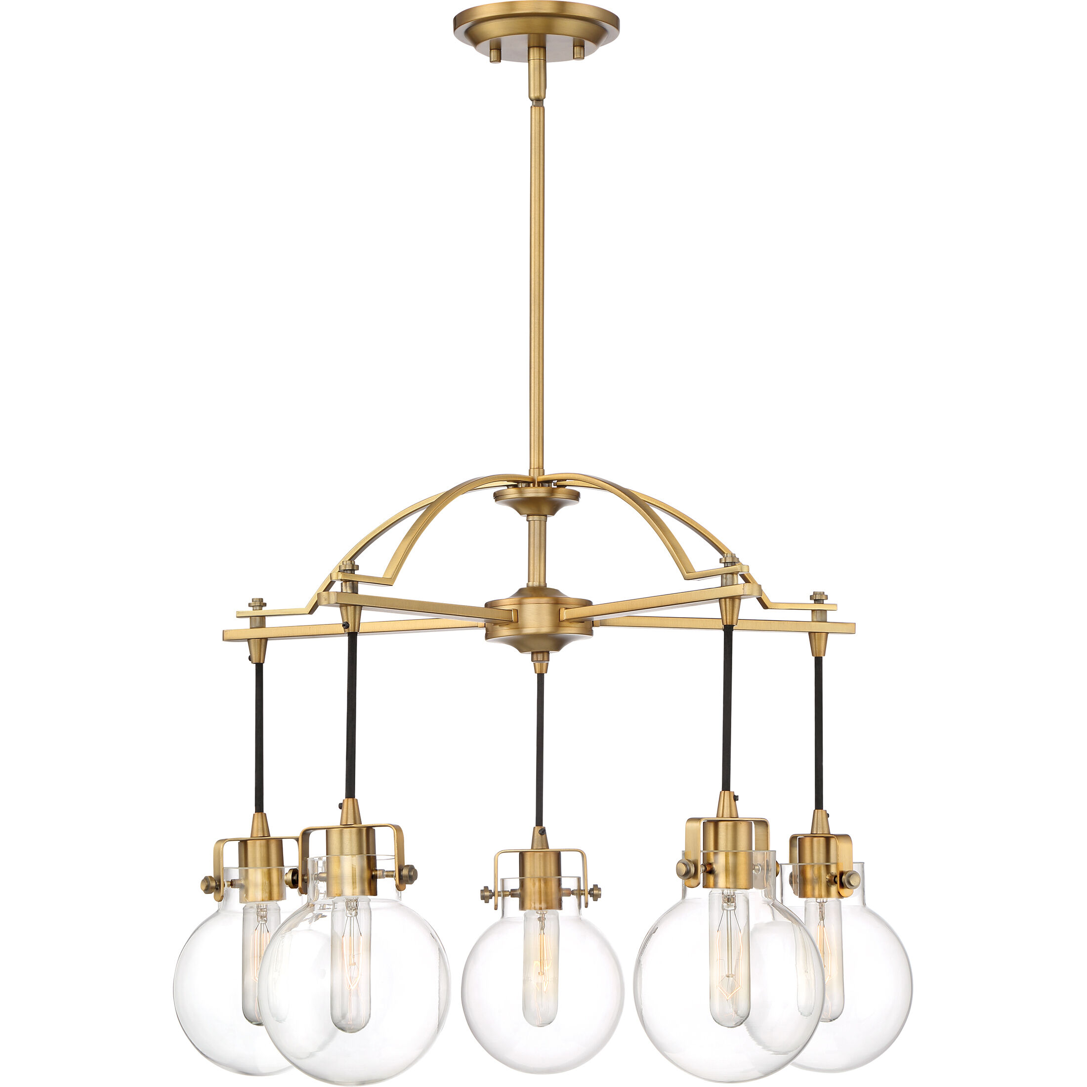 Sidwell 5 Light 26 inch Weathered Brass Chandelier Ceiling Light