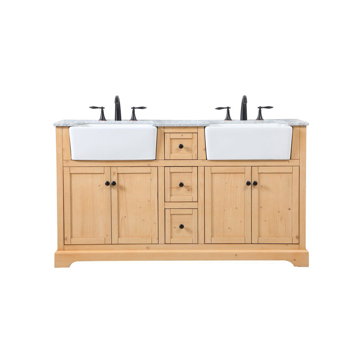 Franklin 60 X 22 X 34.75 inch Natural Wood Bathroom Vanity Cabinet