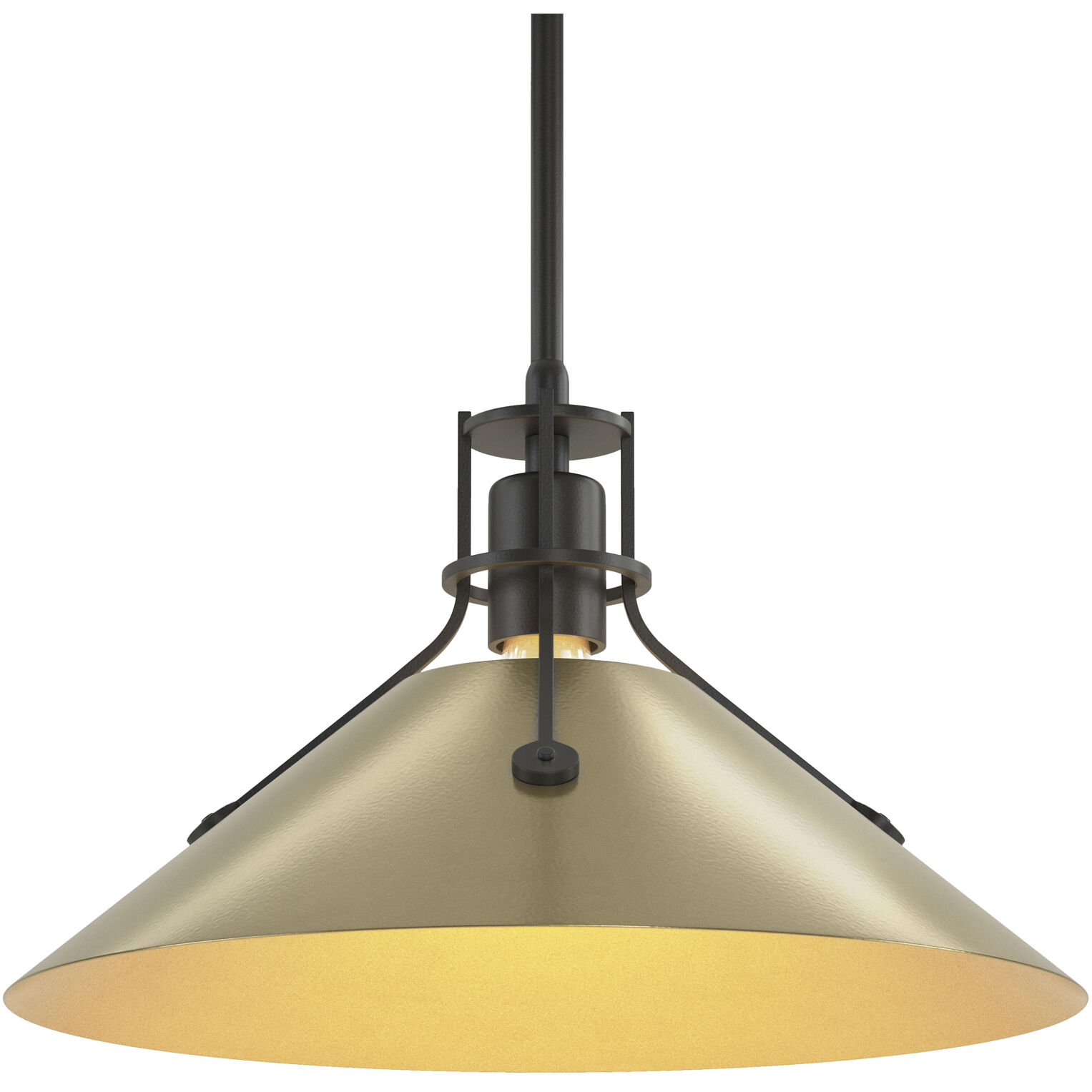Henry 1 Light 14.4 inch Black and Modern Brass Mini Pendant Ceiling Light, Medium - Open Box