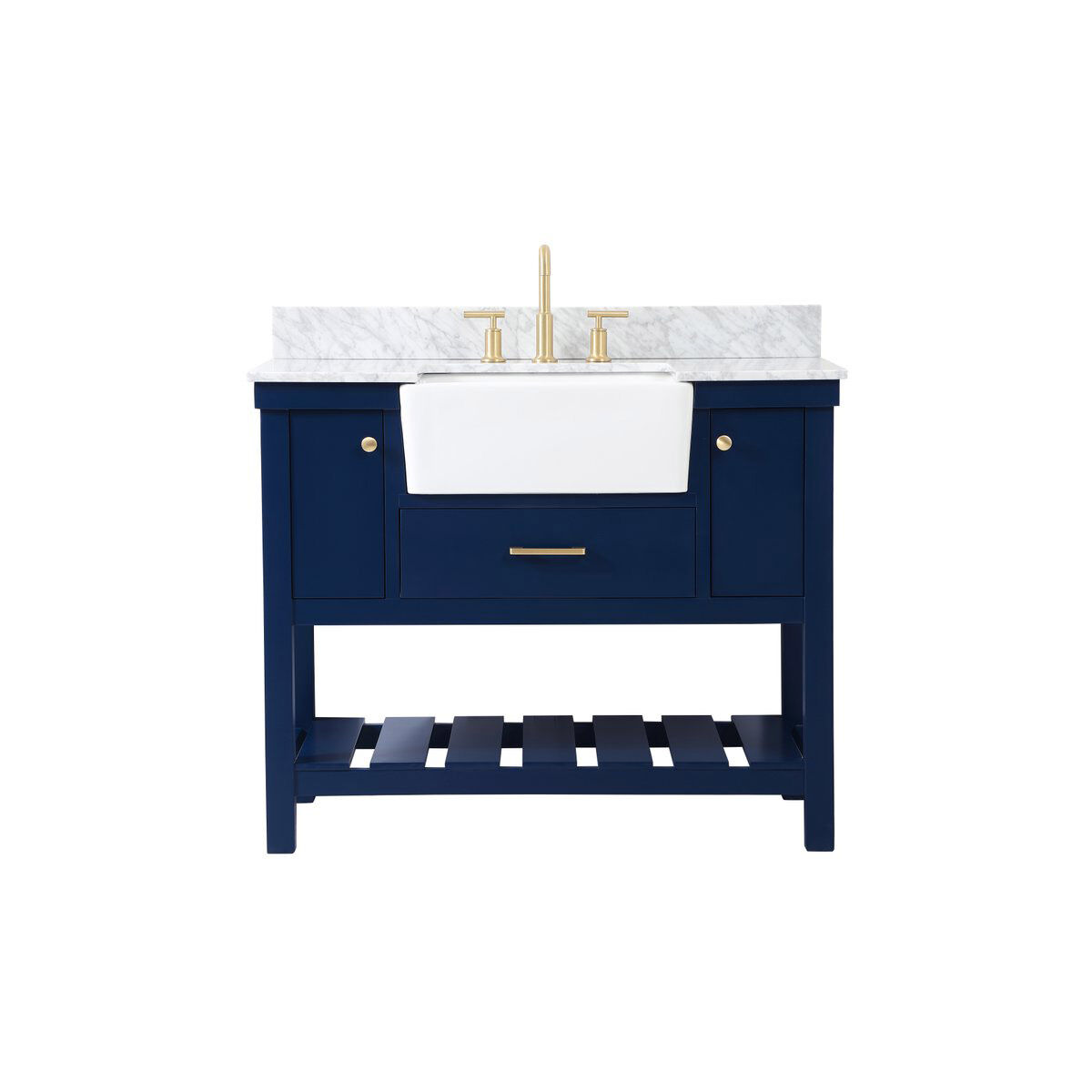 Clement 42 X 22 X 34.13 inch Blue Bathroom Vanity Cabinet