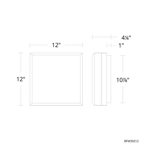 Whisper LED 12 inch Black Flush Mount Ceiling Light, Beyond