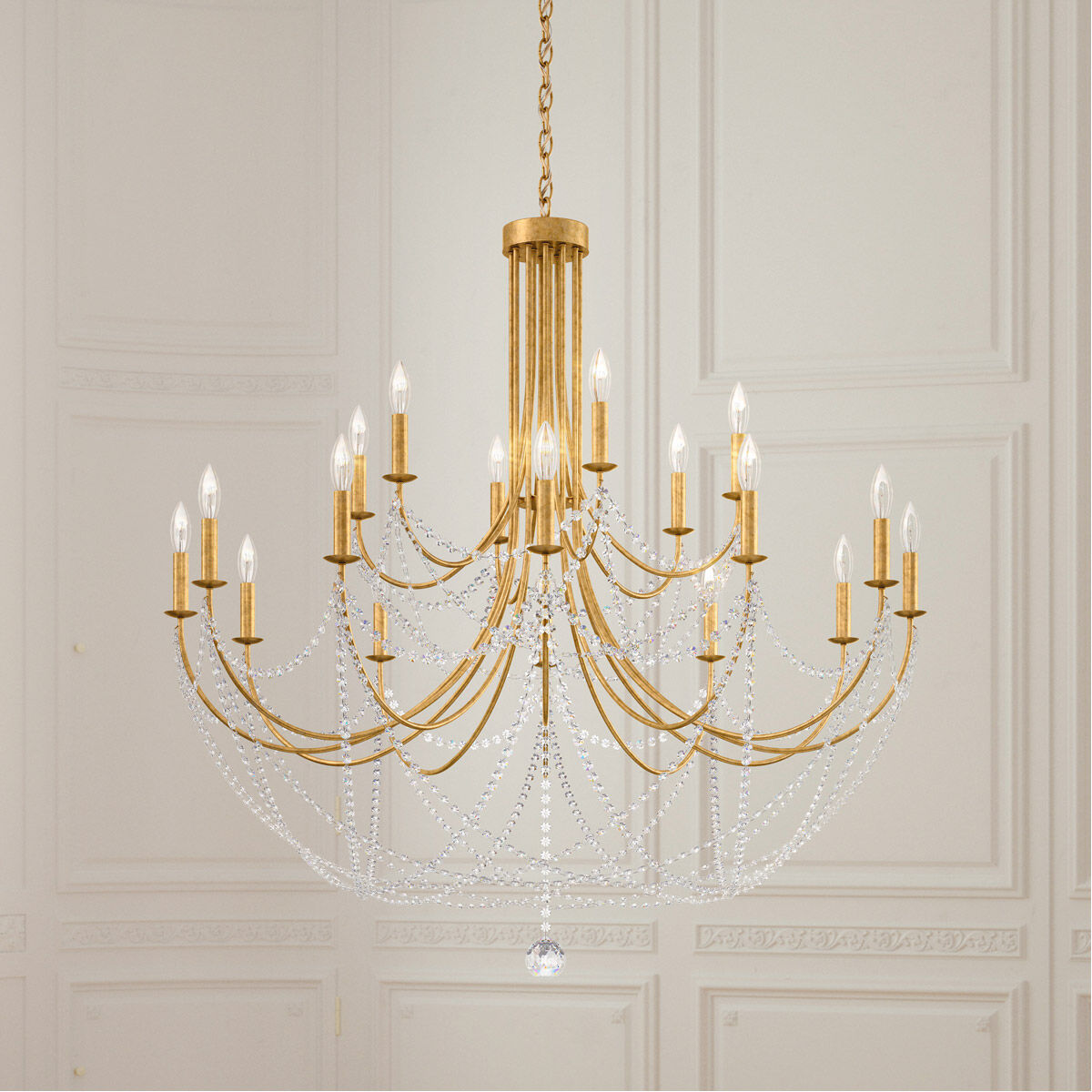 Verdana 18 Light Heirloom Gold Chandelier Ceiling Light in Optic