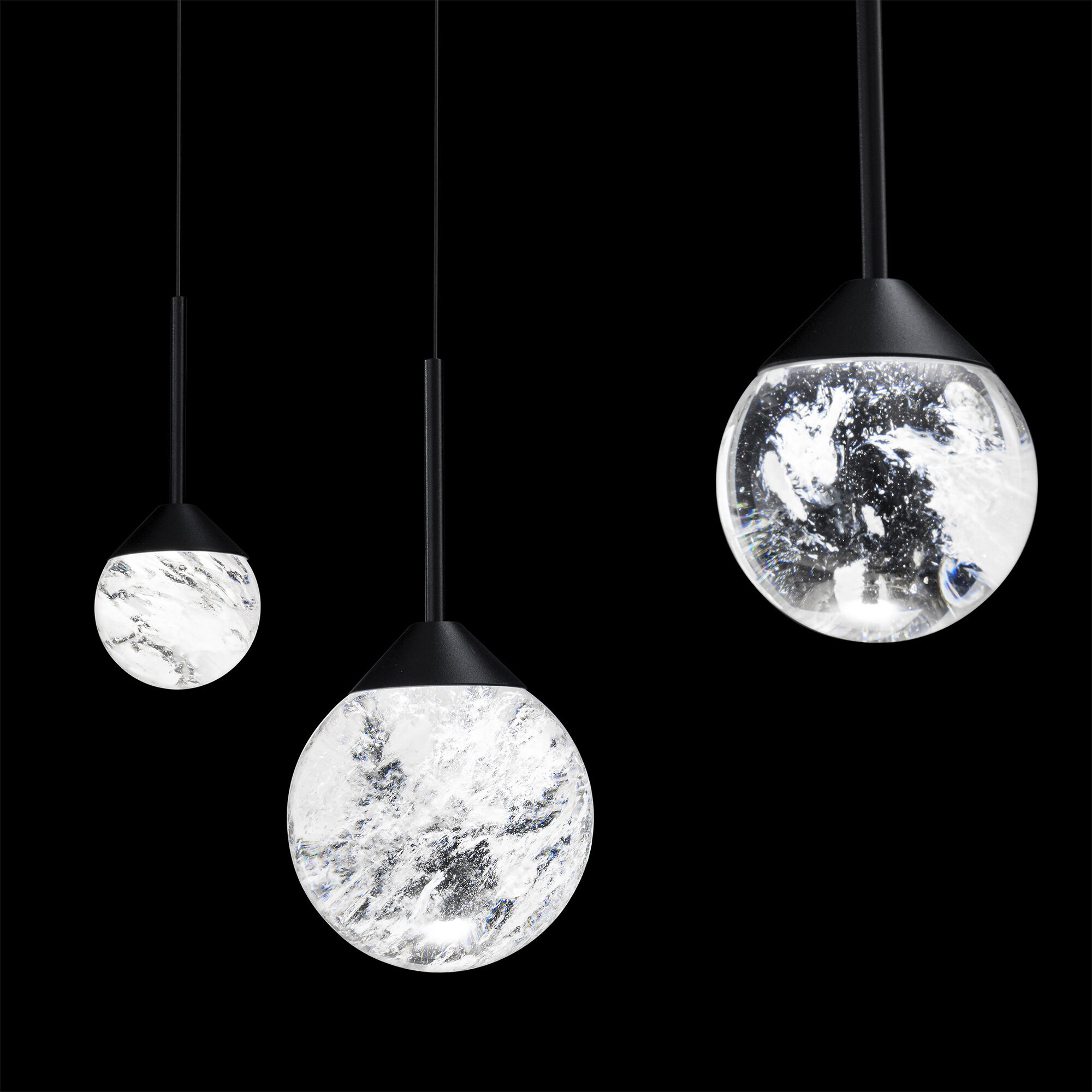 Beyond Quest LED 5.5 inch Black Multi-Light Pendant Ceiling Light, Linear Canopy