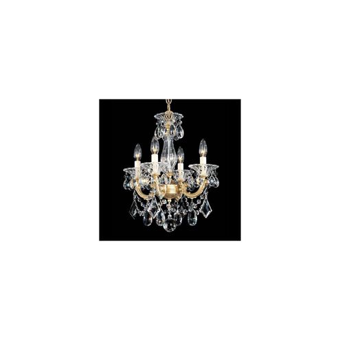 La Scala 4 Light 14.5 inch French Gold Chandelier Ceiling Light in French Gold Cast, Convertible to Semi-Flush