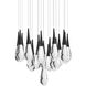 Beyond Hibiscus LED 26 inch Black Multi-Light Pendant Ceiling Light, Round Canopy