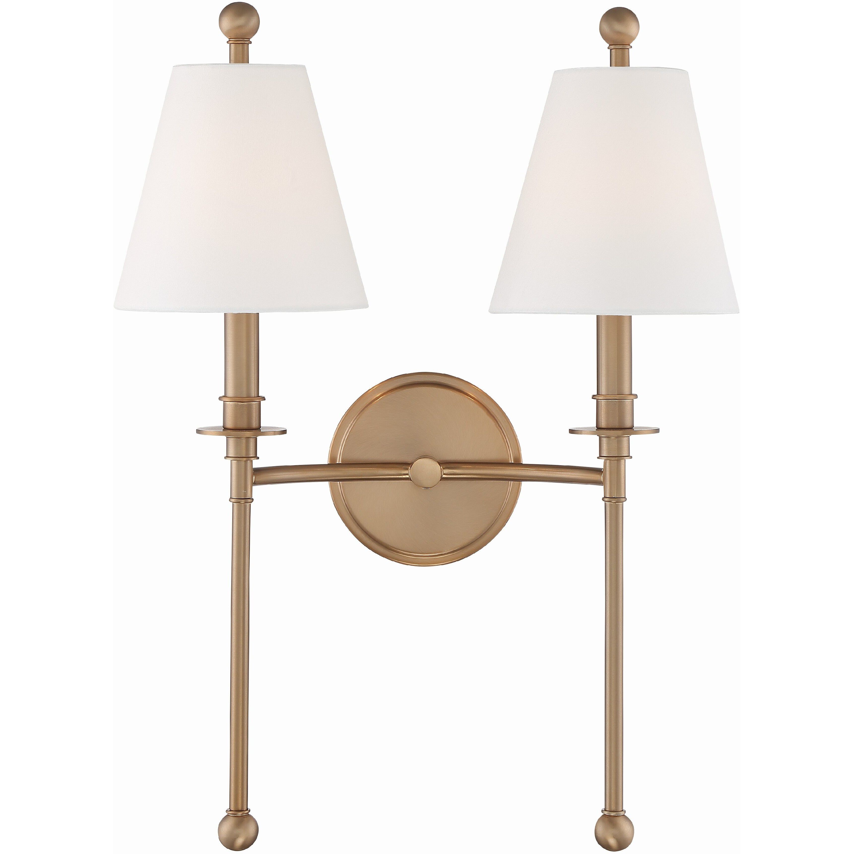 Riverdale Bath Wall Light in Aged Brass