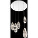 Beyond Martini LED 12 inch Polished Nickel Multi-Light Pendant Ceiling Light in Optic Haze, Beyond