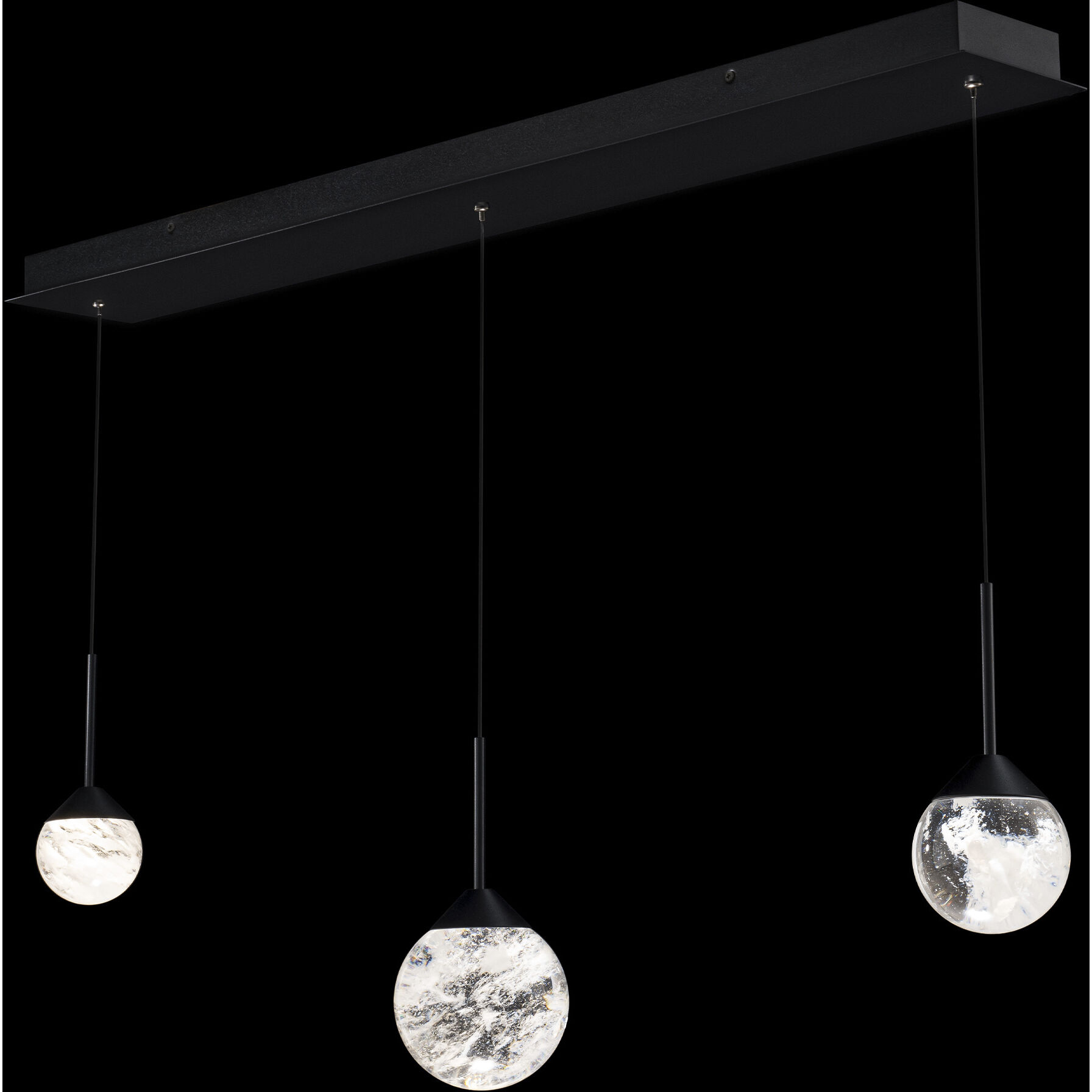 Beyond Quest LED 5.5 inch Black Multi-Light Pendant Ceiling Light, Linear Canopy