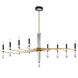 Signature Tempest 8 Light 60.5 inch Soft Gold/Black Linear Chandelier Ceiling Light