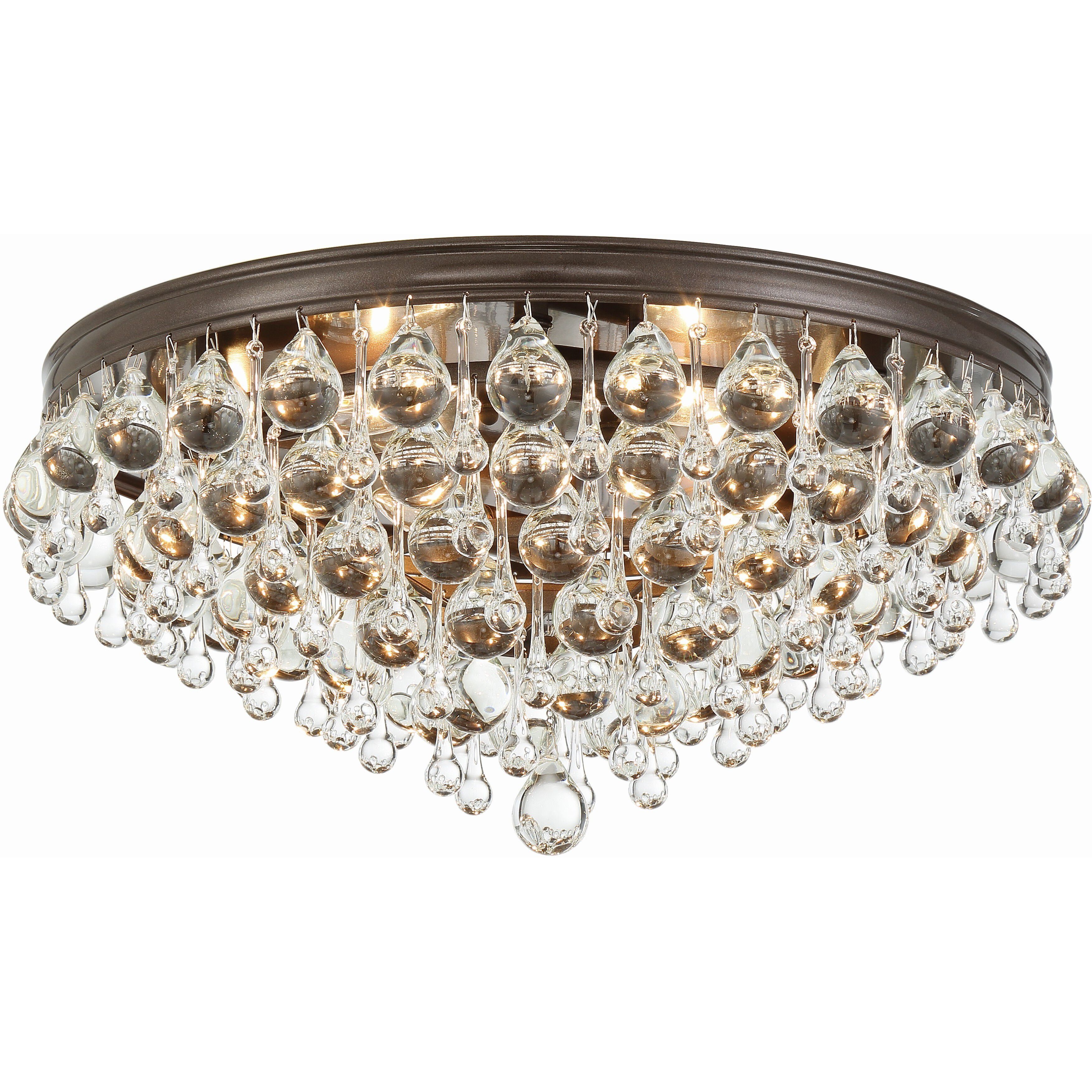 Calypso 6 Light 20 inch Vibrant Bronze Flush Ceiling Light