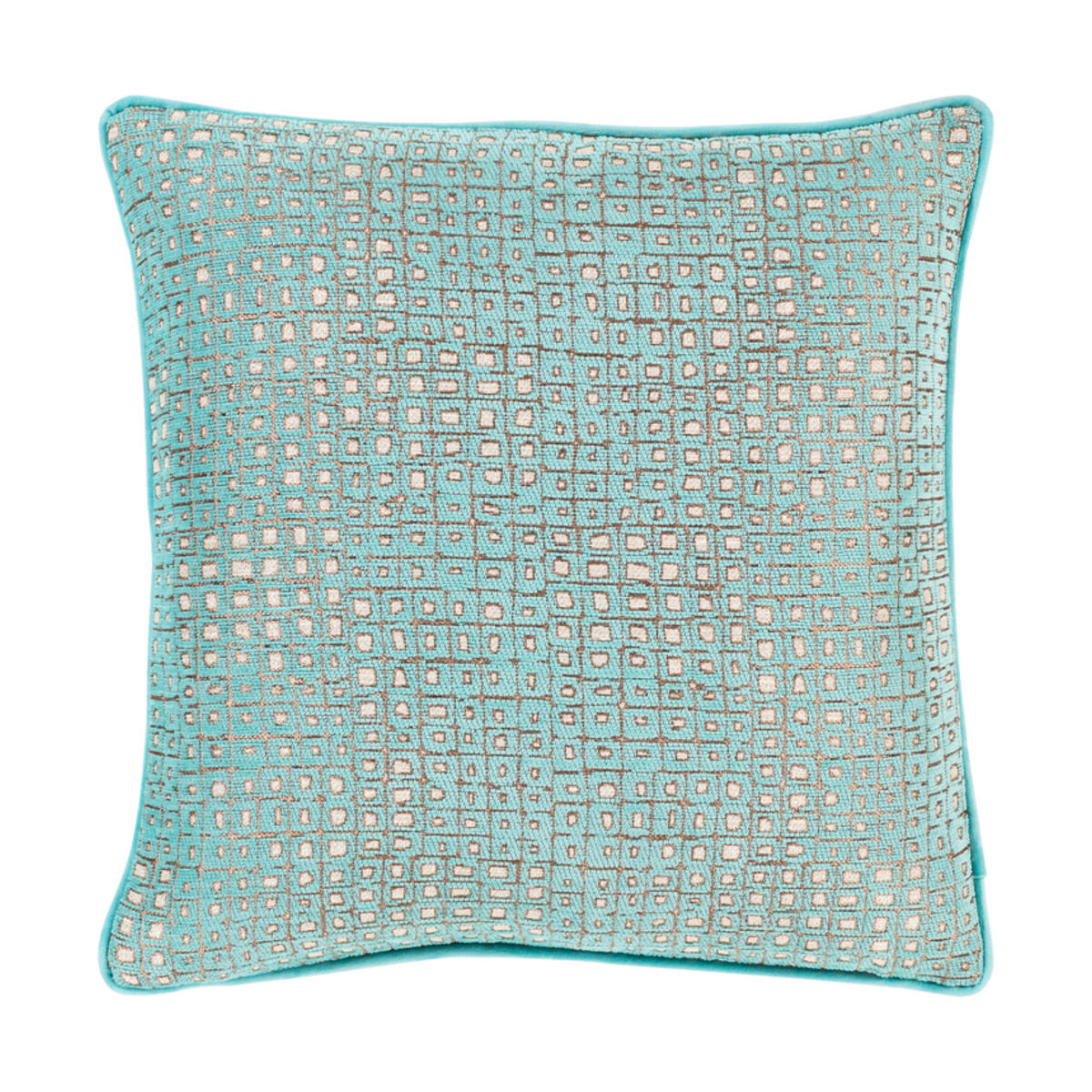 Alcott 18 X 18 inch Aqua/Ivory/Camel Pillow Cover
