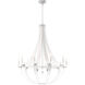Crystal Empire Rustic 10 Light 37 inch White Pass Leather Chandelier Ceiling Light, Adjustable Height