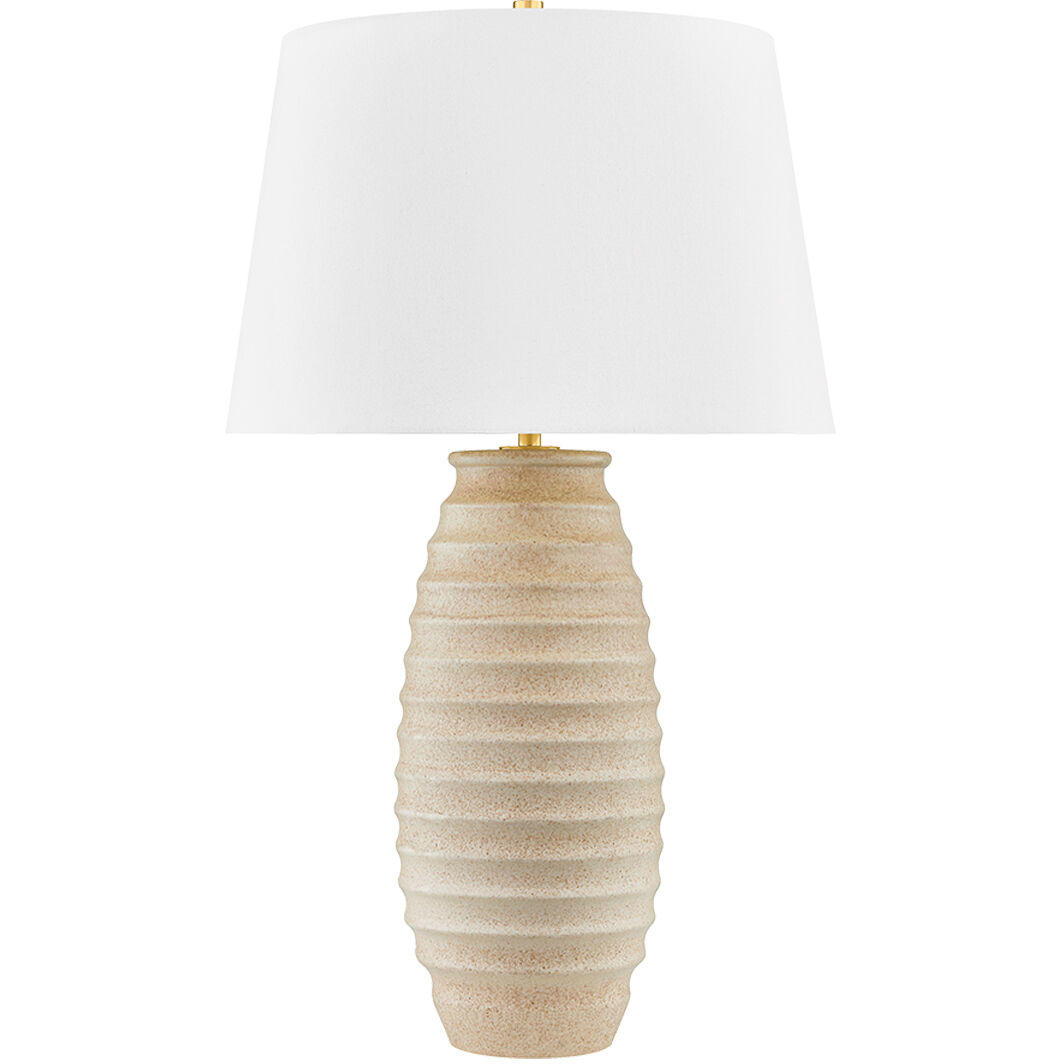 Haddam 32 inch 25.00 watt Aged Brass and Ceramic Textured Fawn Table Lamp Portable Light