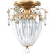 Bagatelle 1 Light 8 inch French Gold Semi-Flush Mount Ceiling Light in Swarovski