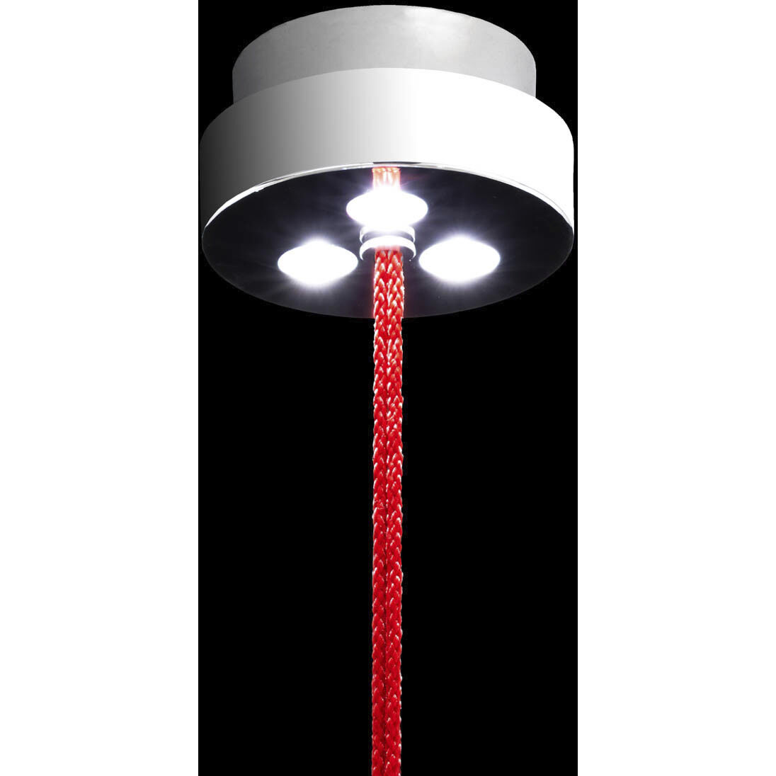Forever Addesion LED 4 inch Polished Chrome Pendant Ceiling Light in Red Rope, Red Rope