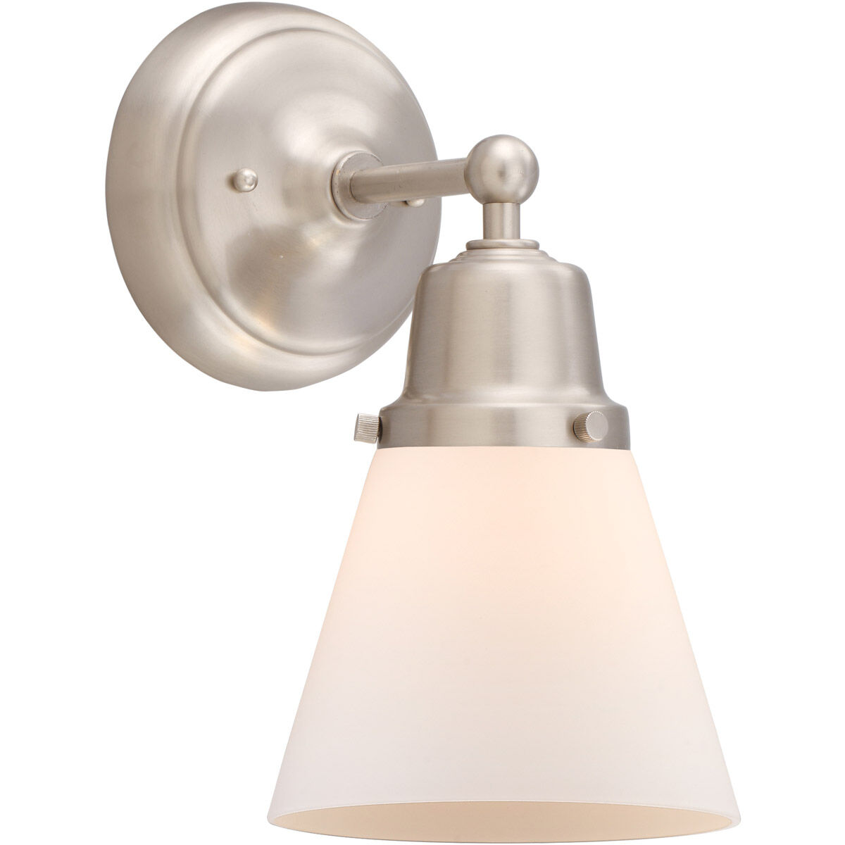 Aditi Small Cone 1 Light 6.25 inch Brushed Satin Nickel Sconce Wall Light, Aditi