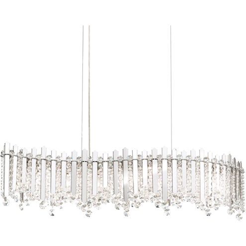 Chatter 7 Light 32.5 inch Gold Mirror Linear Pendant Ceiling Light in Optic, Adjustable Height