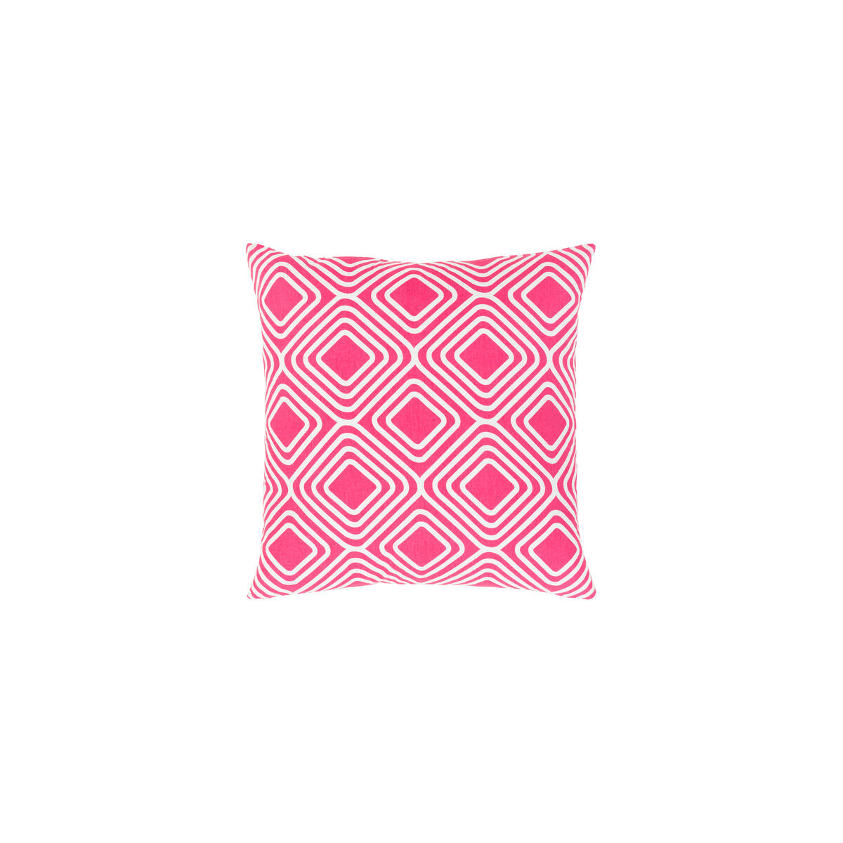 Miranda 20 X 20 inch Bright Pink and White Throw Pillow