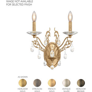 Filigrae 2 Light 9.5 inch Heirloom Gold Wall Sconce Wall Light in Heritage