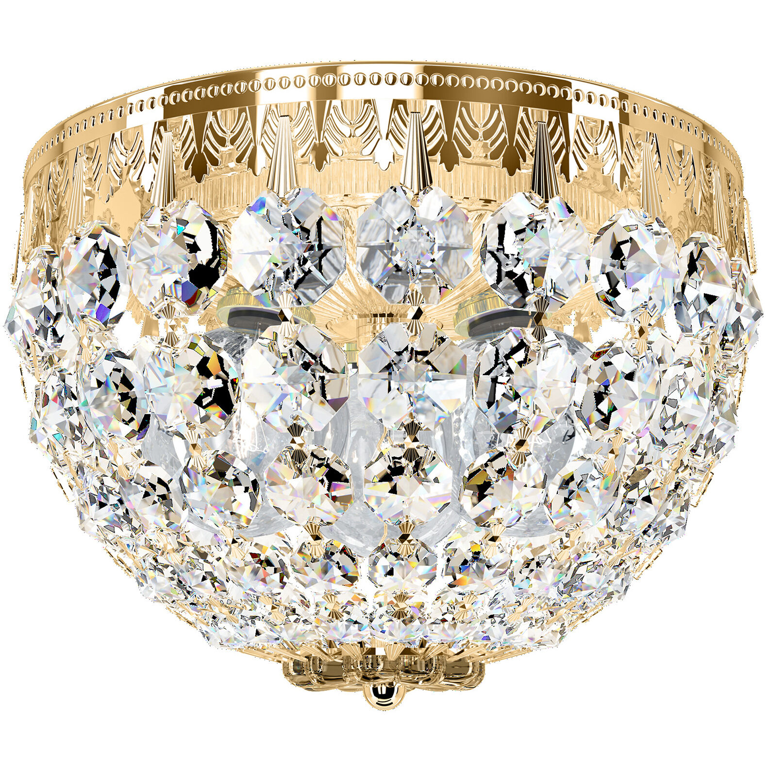 Petit Crystal 3 Light 8 inch Aurelia Flush Mount Ceiling Light in Spectra