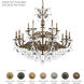 Milano 15 Light French Gold Chandelier Ceiling Light in Heritage
