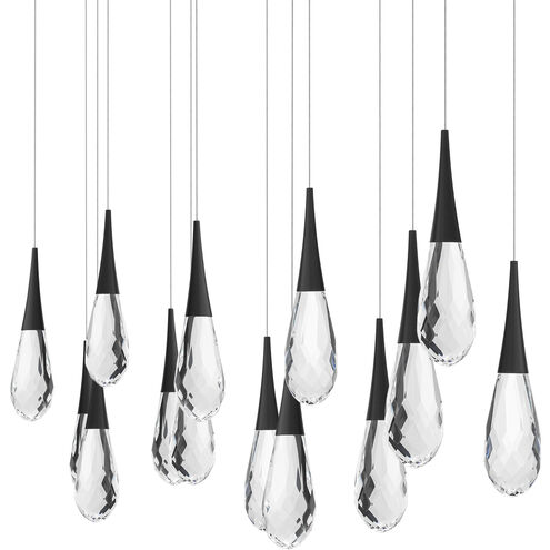 Beyond Hibiscus LED 40 inch Black Multi-Light Pendant Ceiling Light, Linear Canopy