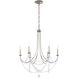 Verdana 6 Light Antique Silver Chandelier Ceiling Light in Optic
