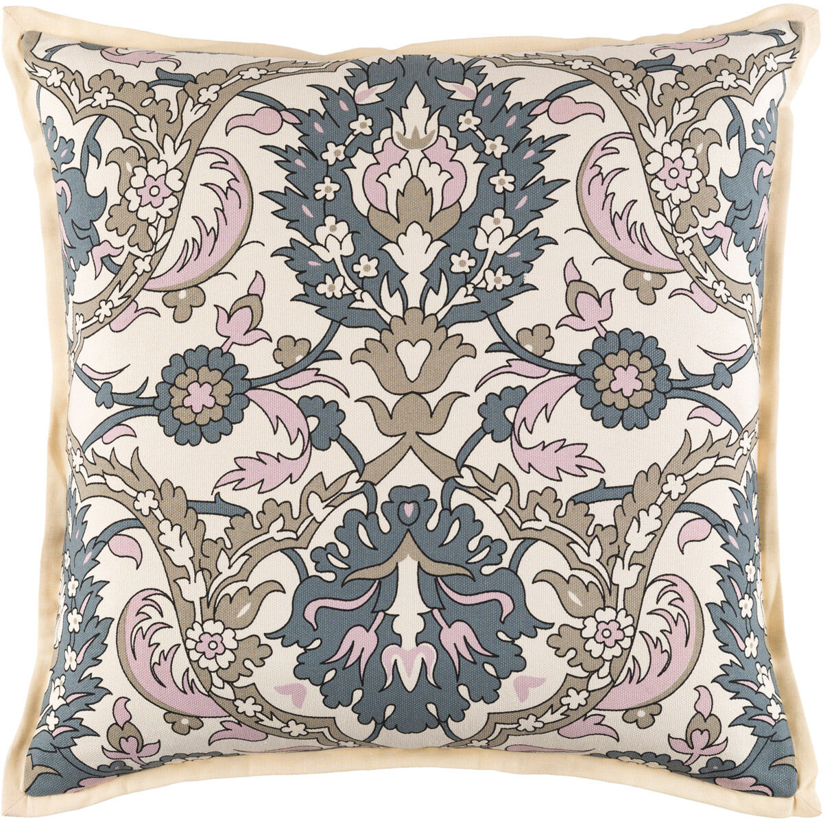 Vincent 18 X 18 inch Pale Pink and Taupe Throw Pillow