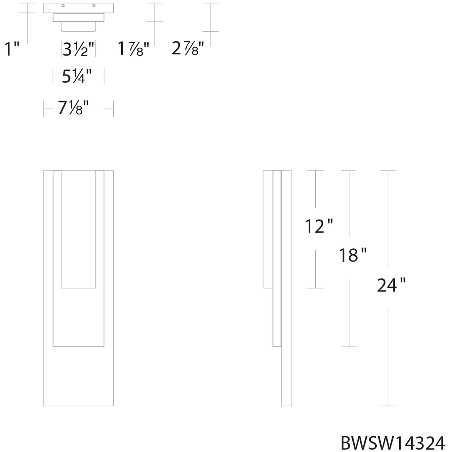 Vail LED 24 inch Black Outdoor Wall Light, Beyond