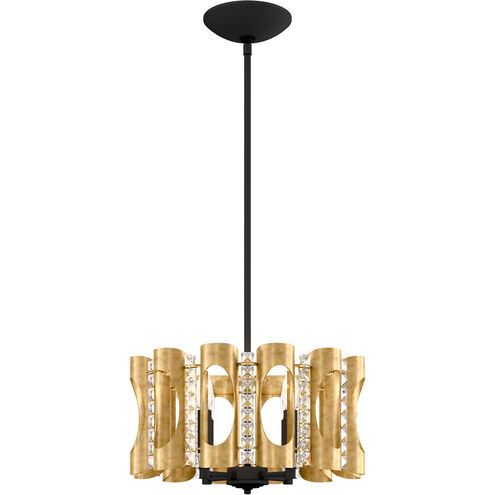 Twilight 4 Light Heirloom Gold Pendant Ceiling Light in Optic, Adjustable Height