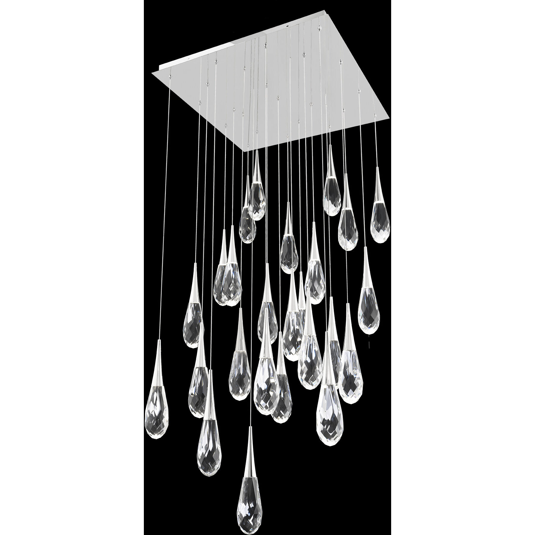 Beyond Hibiscus LED 12 inch Polished Nickel Multi-Light Pendant Ceiling Light, Linear Canopy