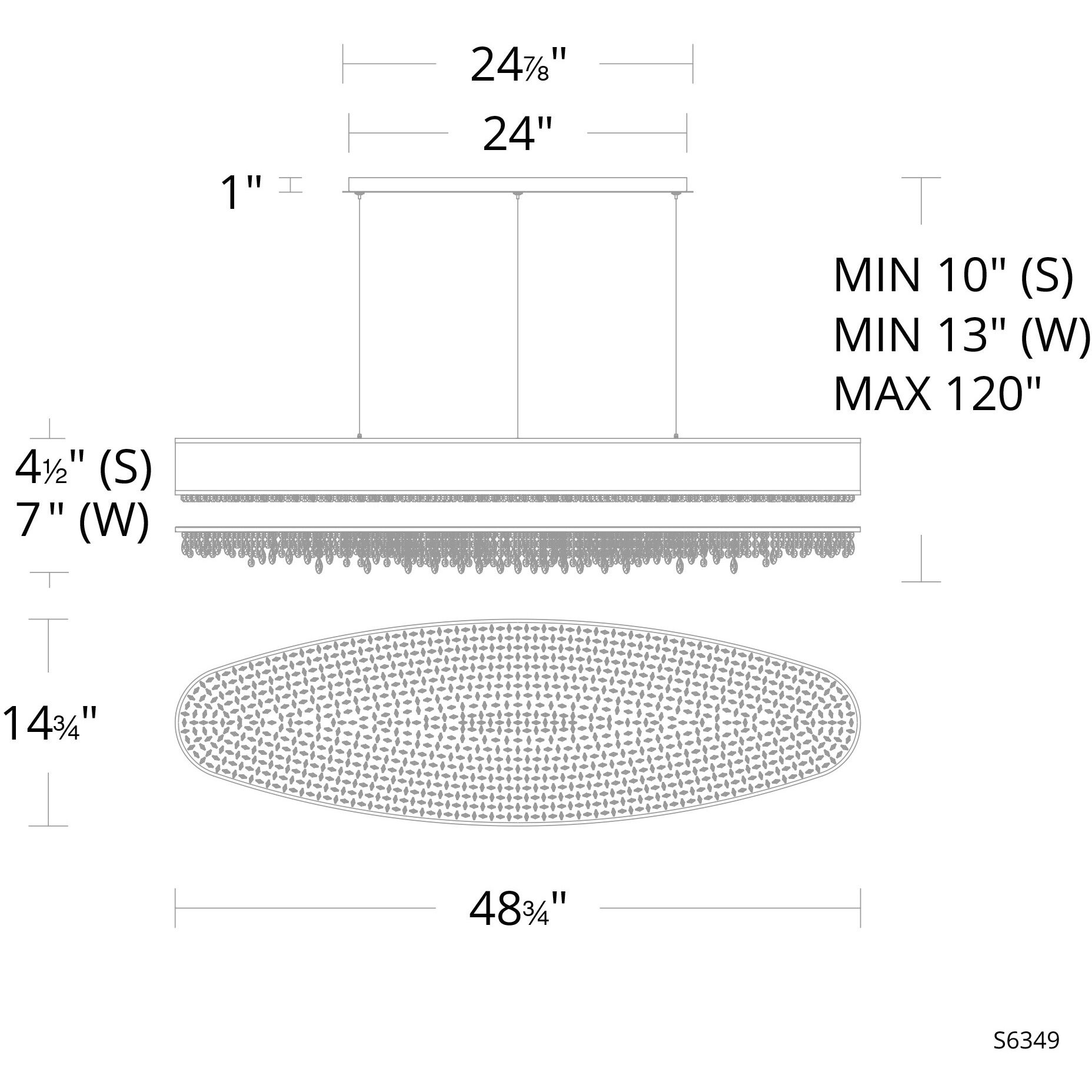 Eclyptix LED LED 48.5 inch Polished Stainless Steel Linear Pendant Ceiling Light in White, Wavy Layout, Wavy Layout