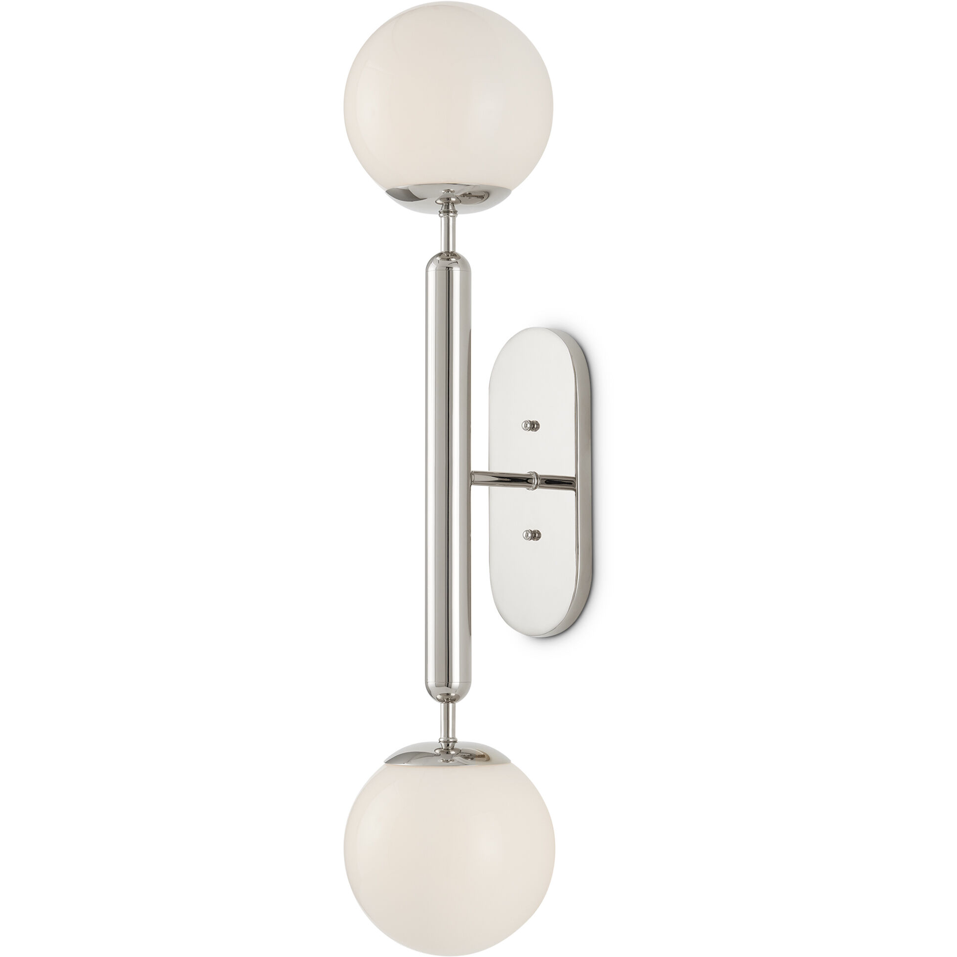 Barbican 2 Light 6.5 inch Polished Nickel and White Bath Sconce Wall Light