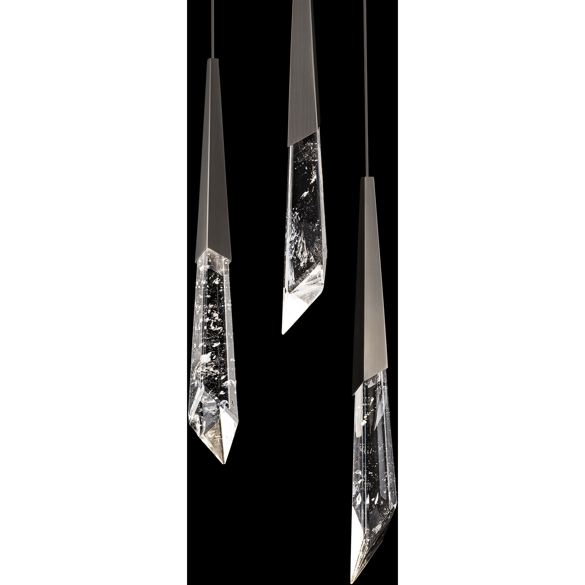 Beyond Solitude LED 12 inch Antique Nickel Multi-Light Pendant Ceiling Light, Round Canopy