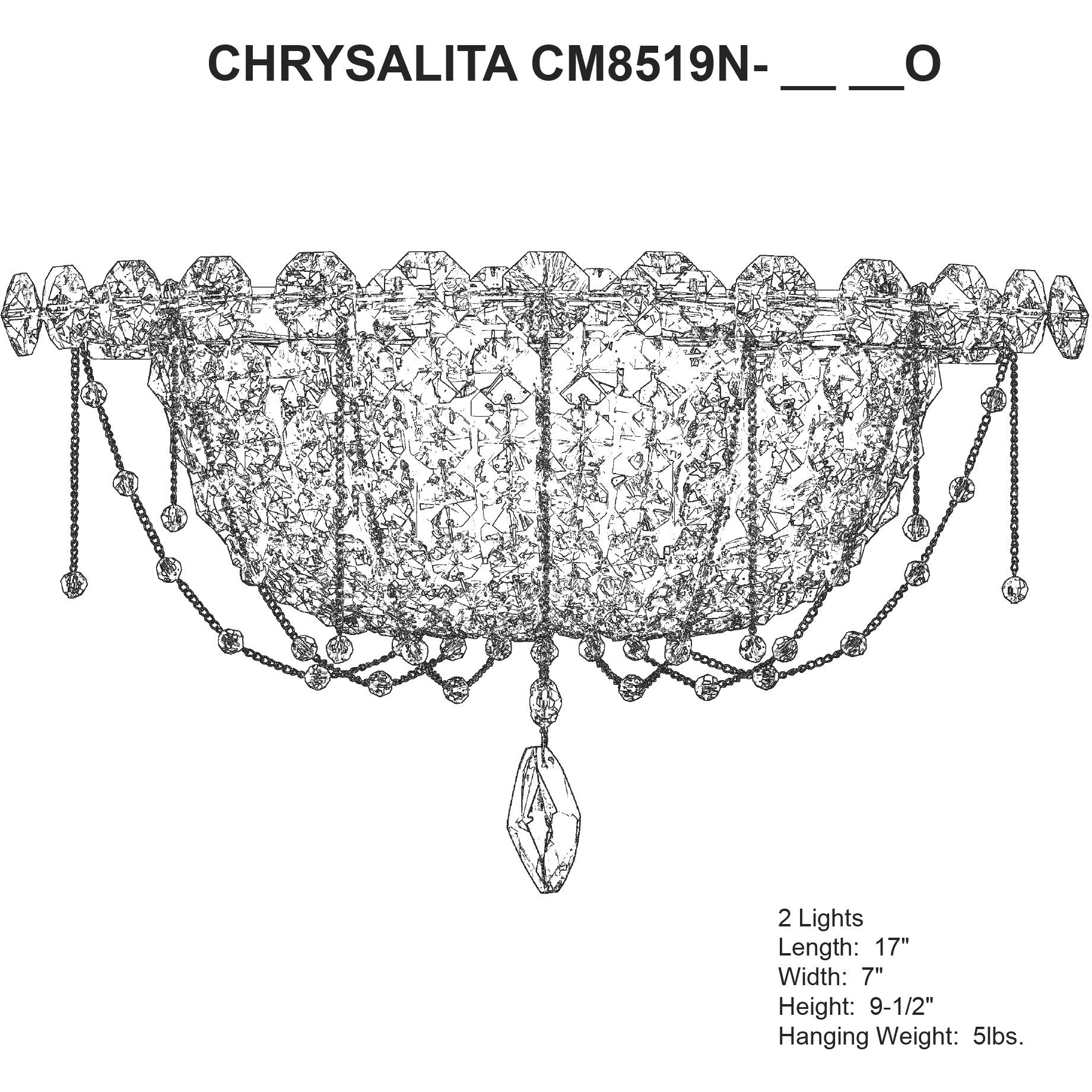 Chrysalita Flush Mount Ceiling Light in Spectra