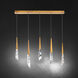 Beyond Solitude LED 5.5 inch Aged Brass Multi-Light Pendant Ceiling Light, Linear Canopy