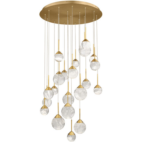 Beyond Quest LED 26 inch Aged Brass Multi-Light Pendant Ceiling Light, Round Canopy