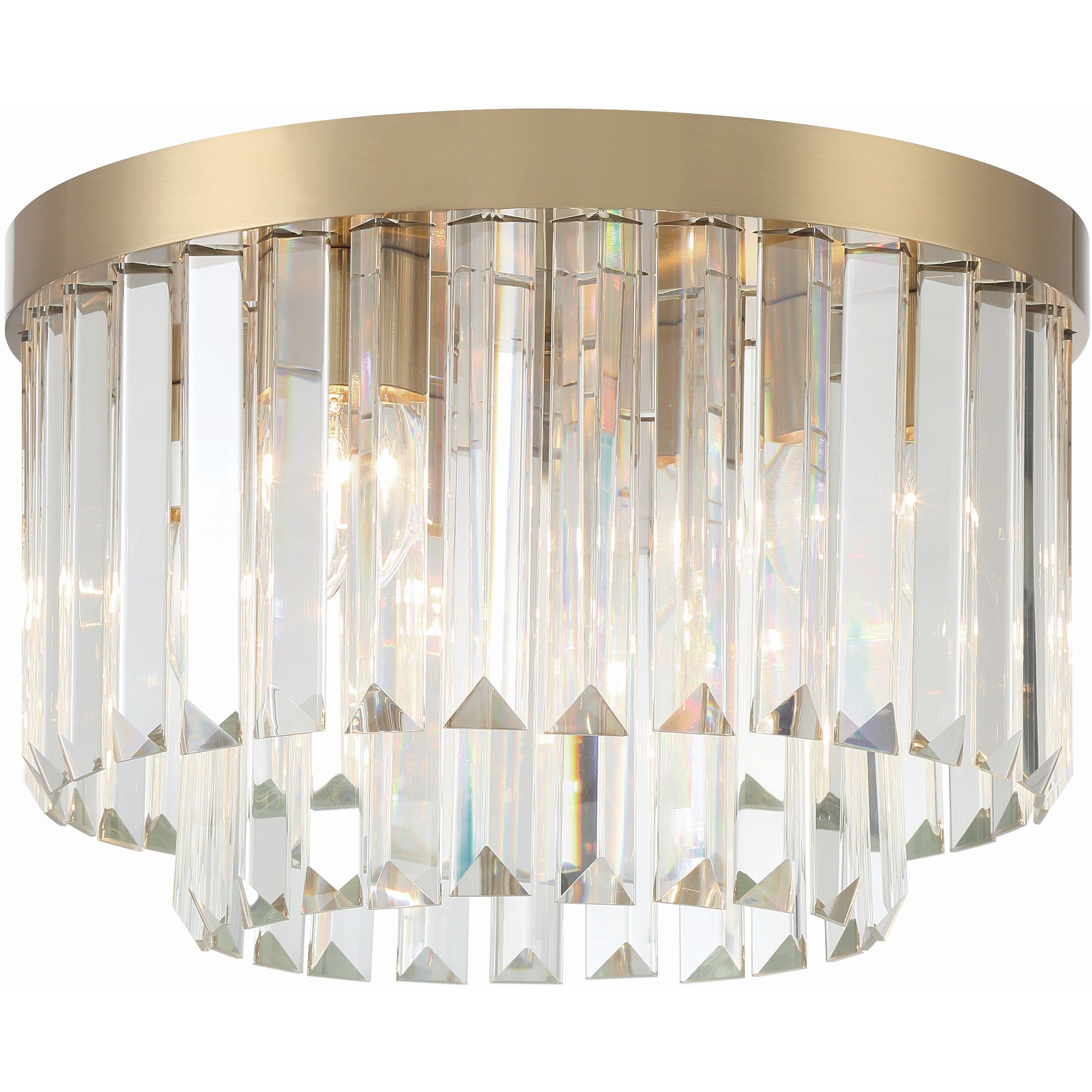 Hayes 4 Light 16 inch Aged Brass Flush Ceiling Light