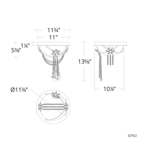 Forever Revere LED 11.75 inch Heirloom Gold Flush Mount Ceiling Light