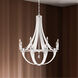 Crystal Empire Rustic 8 Light 30 inch White Pass Leather Chandelier Ceiling Light, Adjustable Height