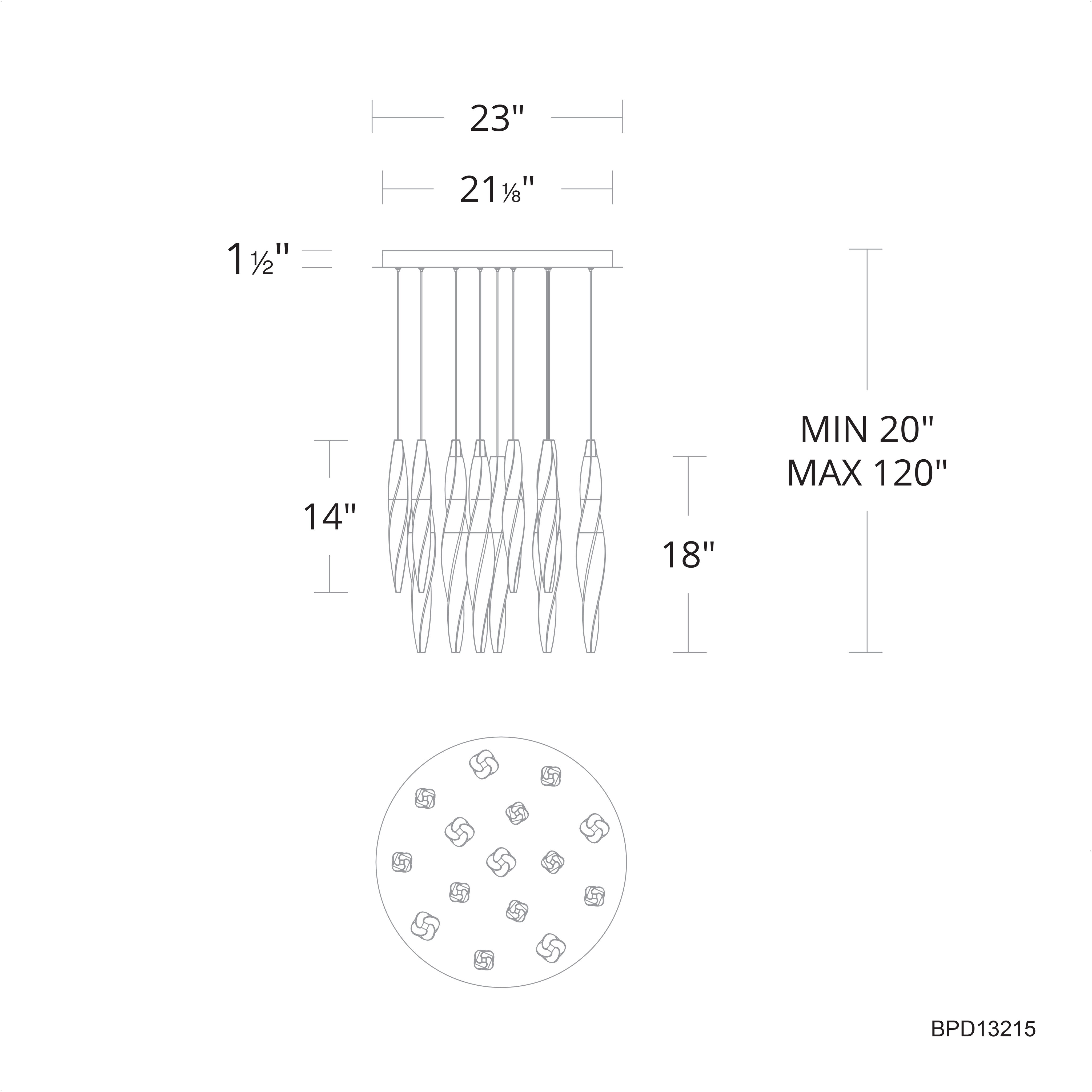 Kindjal LED 23 inch Polished Nickel Multi-Light Pendant Ceiling Light, Beyond